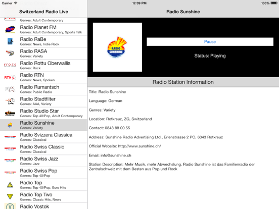 Screenshot #6 pour Switzerland Radio Live Player (Schweiz / Swiss)