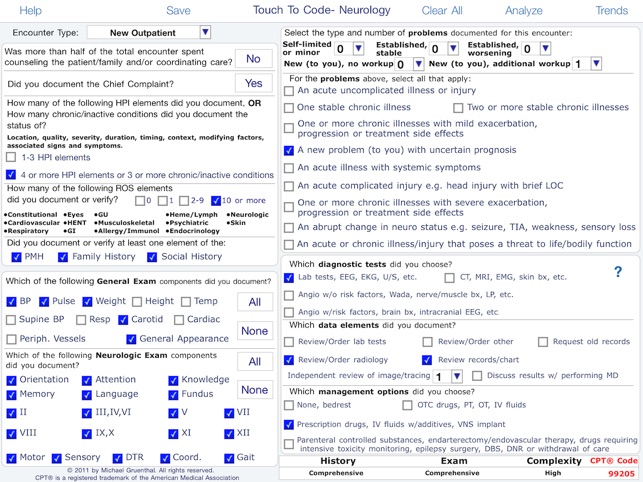Touch To Code- Neurology E&M Coder(圖2)-速報App