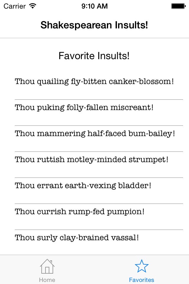 Shakespearean Insult Creator screenshot 2