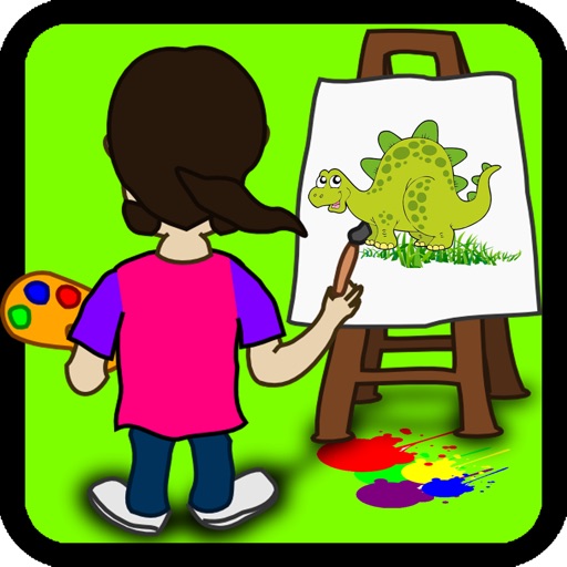 Dinosaur Game Kids  Paint Learning Icon