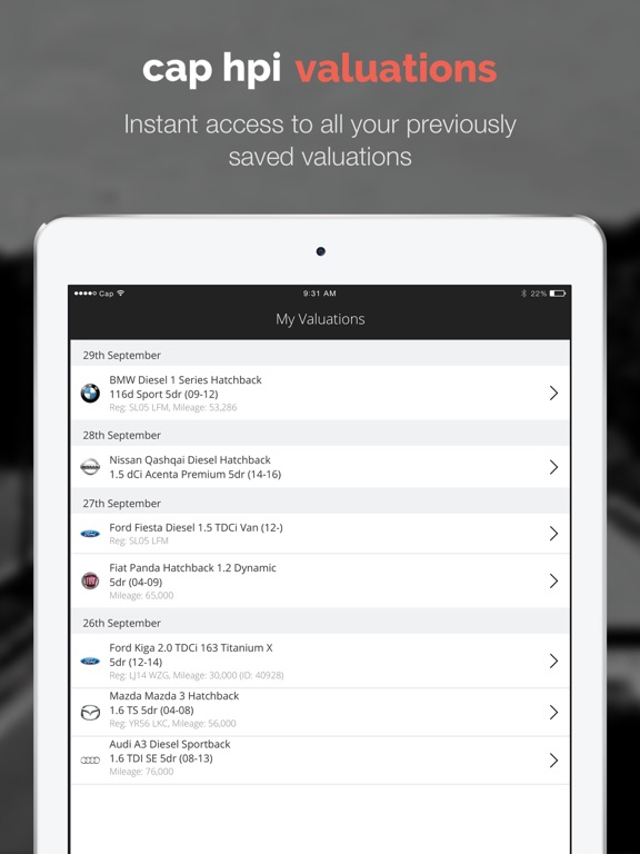 Screenshot #6 pour cap hpi valuations