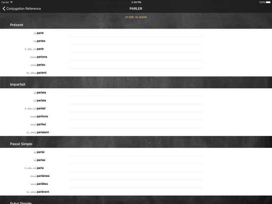 Conjugation Nation French iPad screenshot 4 - Education app
