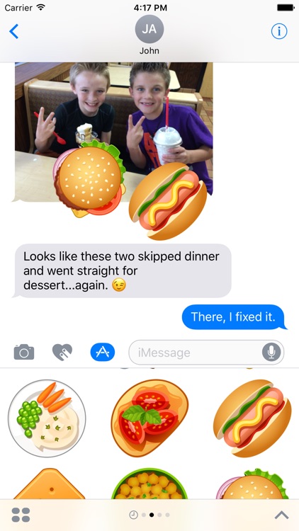 Meal Stickers for iMessage
