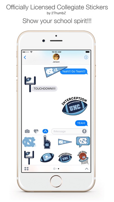 UNC-Chapel Hill Stickers for iMessage iPhone screenshot 1 - Stickers app