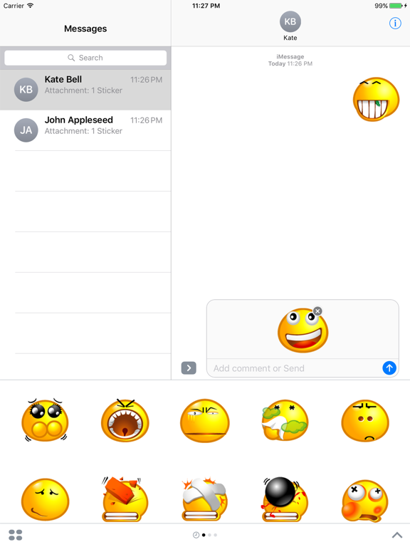 Screenshot #4 pour Yellow Bubble Emoji Sticker Pack for iMessage