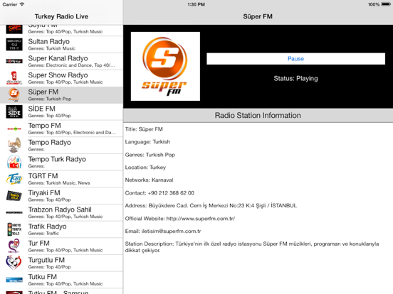 Screenshot #4 pour Turkey Radio Live Player (Turkish / Türkiye / Türkçe / Turk / Türk radyo)