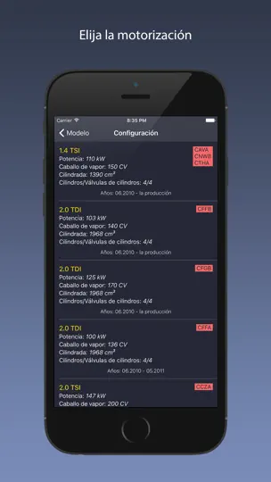 Captura de pantalla de TechApp Para SEAT en iPhone 2