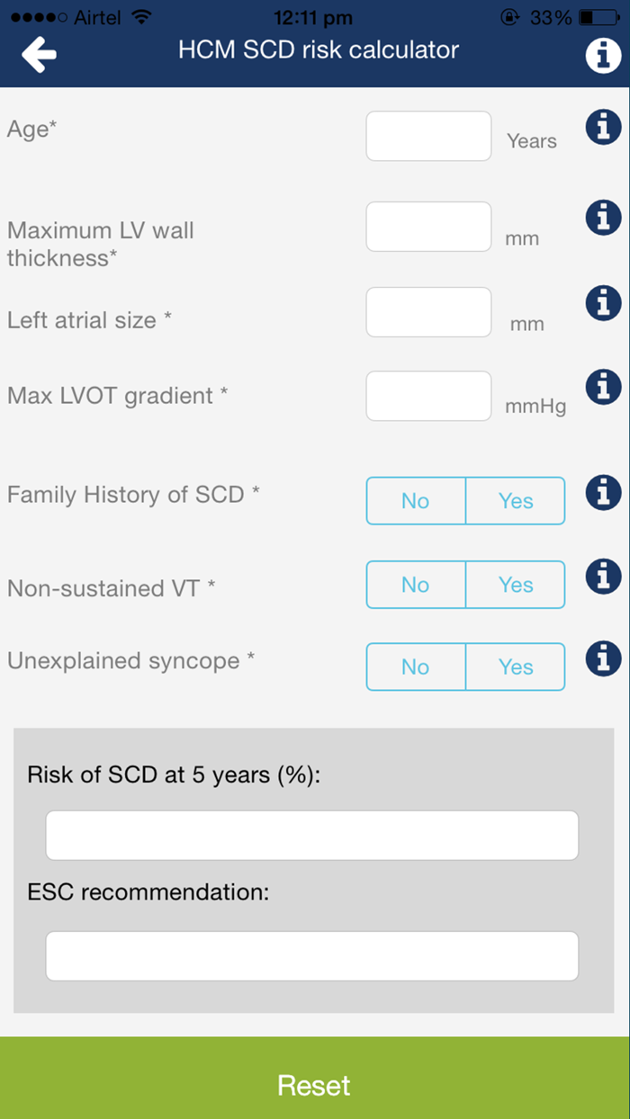 HCM SCD risk calculator Free Download App for iPhone
