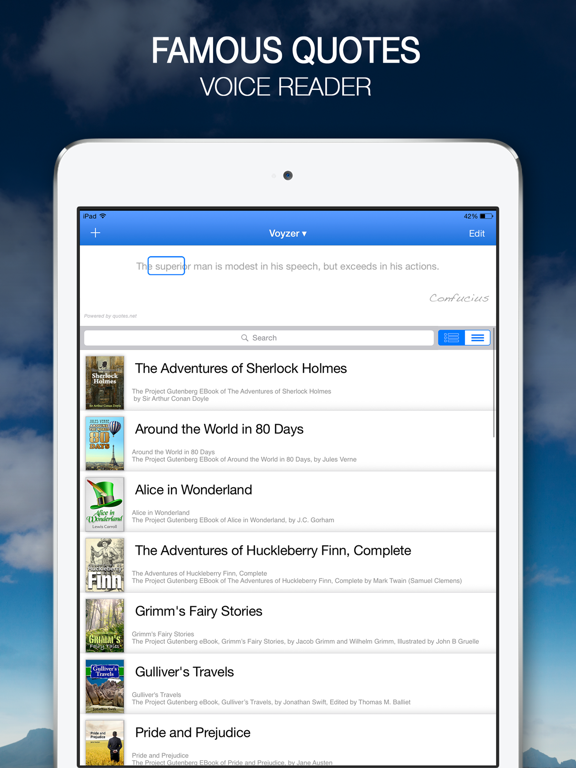 Voyzer Voice Reader iPad screenshot