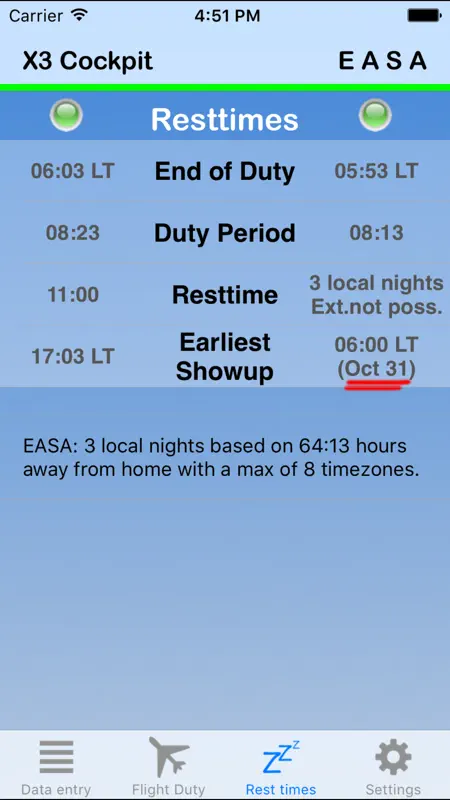 EASA vs Airline FTL screenshot 3 of 5