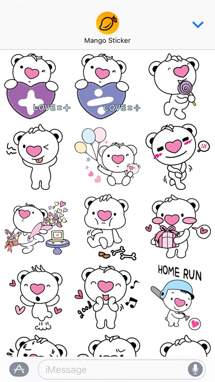 Heartbear, the Messenger of Love - Mango Sticker