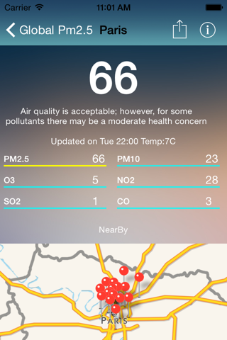 Скриншот из iAirQuality-global pm2.5,pm10