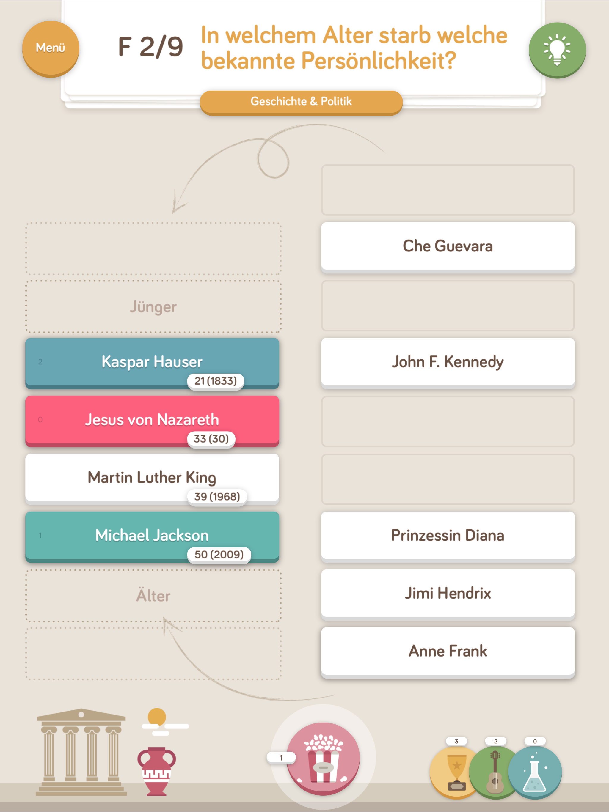 9inline Quiz Spiele: Spiel Quizduell Nine in Line