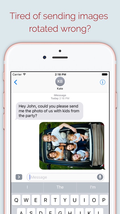 Rotate Photo - Rotate photos right in iMessage