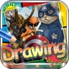 Drawing Desk & Coloring Book for Cat Superheroes