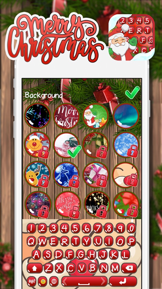 #3. Christmas Keyboards – Beautiful Keyboard Design.s (iOS) 由: Milica Vuksanovic