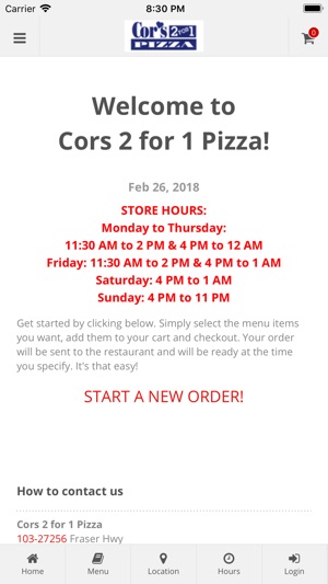 Cors 2 for 1 Pizza