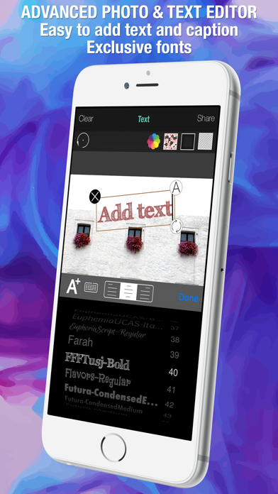 Cute Pic Lab Photo Editor Add cool stickers & text iPhone screenshot