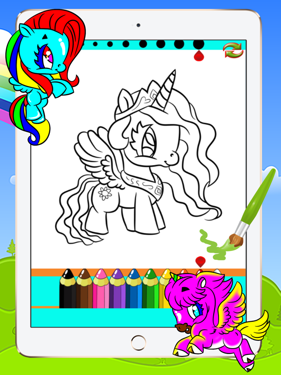 Screenshot #6 pour jeux poney livre de coloriages pour enfants facile