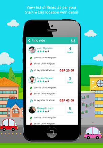 Ride Sharing Application - náhled
