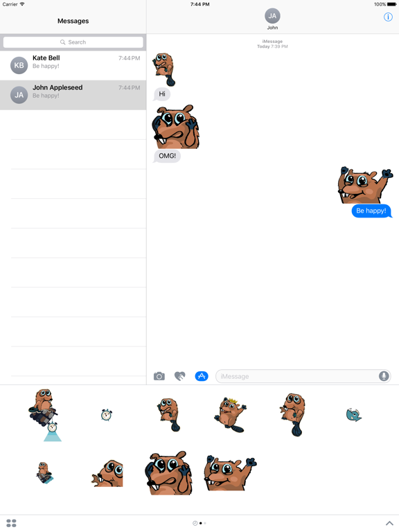 Screenshot #4 pour Beaver Time - stickers, emojis, smiles