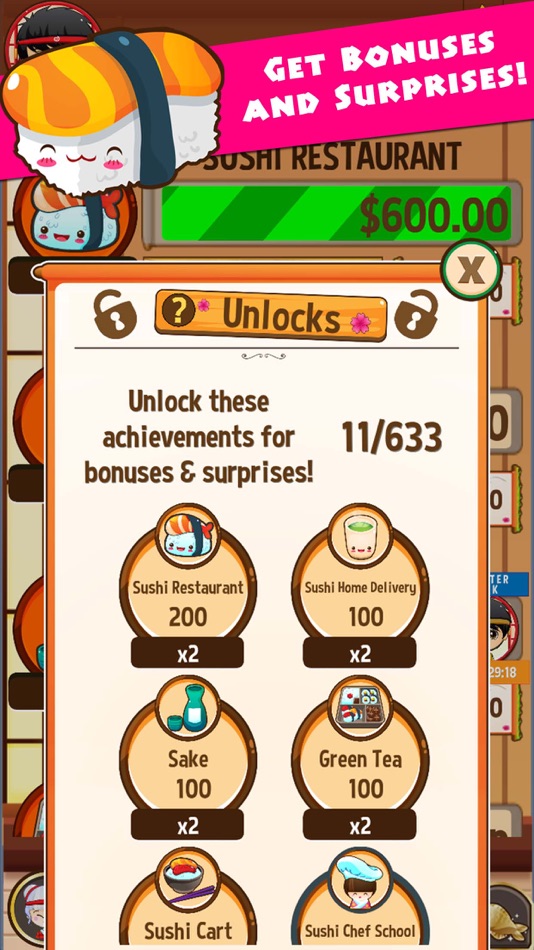 #5. Sushi Diner Tycoon (iOS) Podle: FAMILY PLAY PTE. LTD.