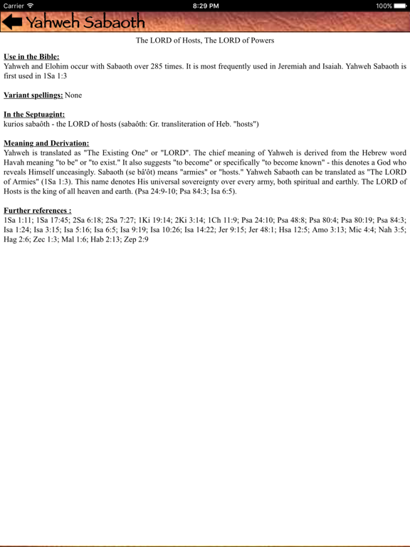The Names of GOD iPad screenshot 2 - Book app
