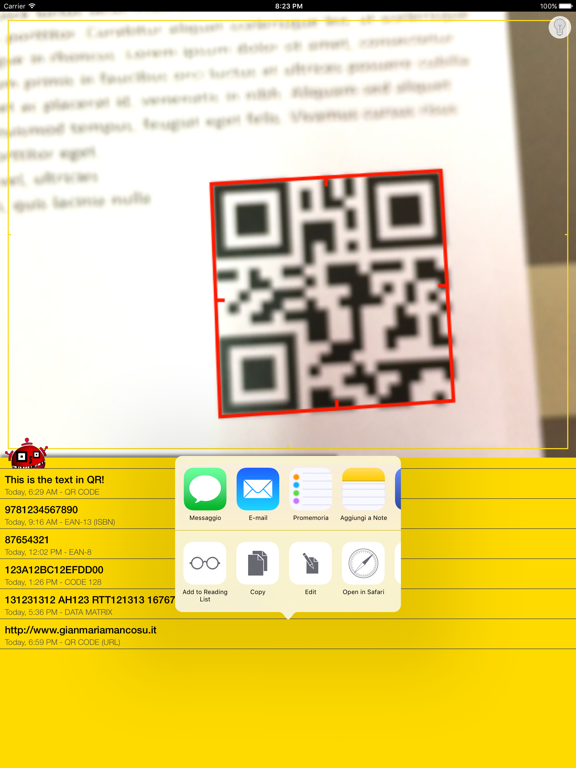 Screenshot #5 pour Robot QR - more than a barcode and QR code reader