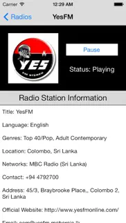 sri lanka radio live player (jayawardenapura / sinhala) iphone screenshot 2