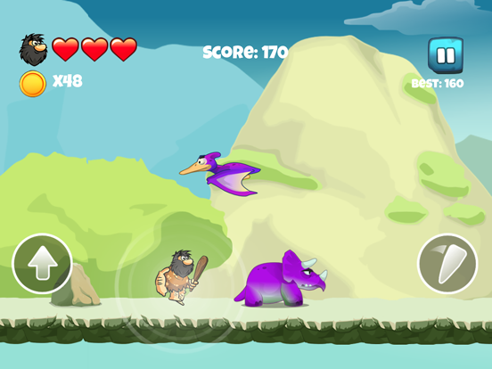 Dinosaur vs Caveman - Dino Hunting Games for Kids iPad screenshot