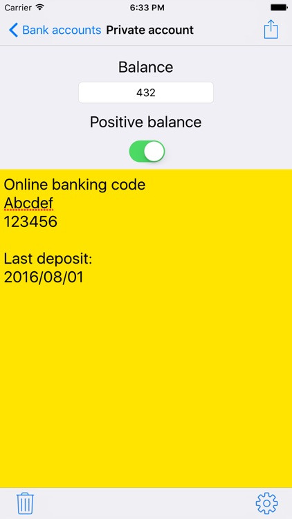 Bank Accounts Balance