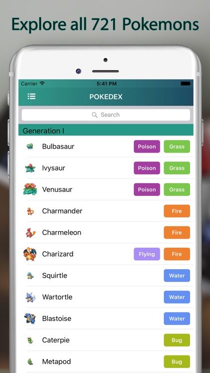 Dex for Pokedex - Dexter of Pokédex for Pokémon