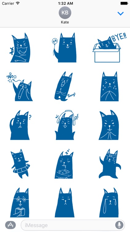 Blue Cat Stickers