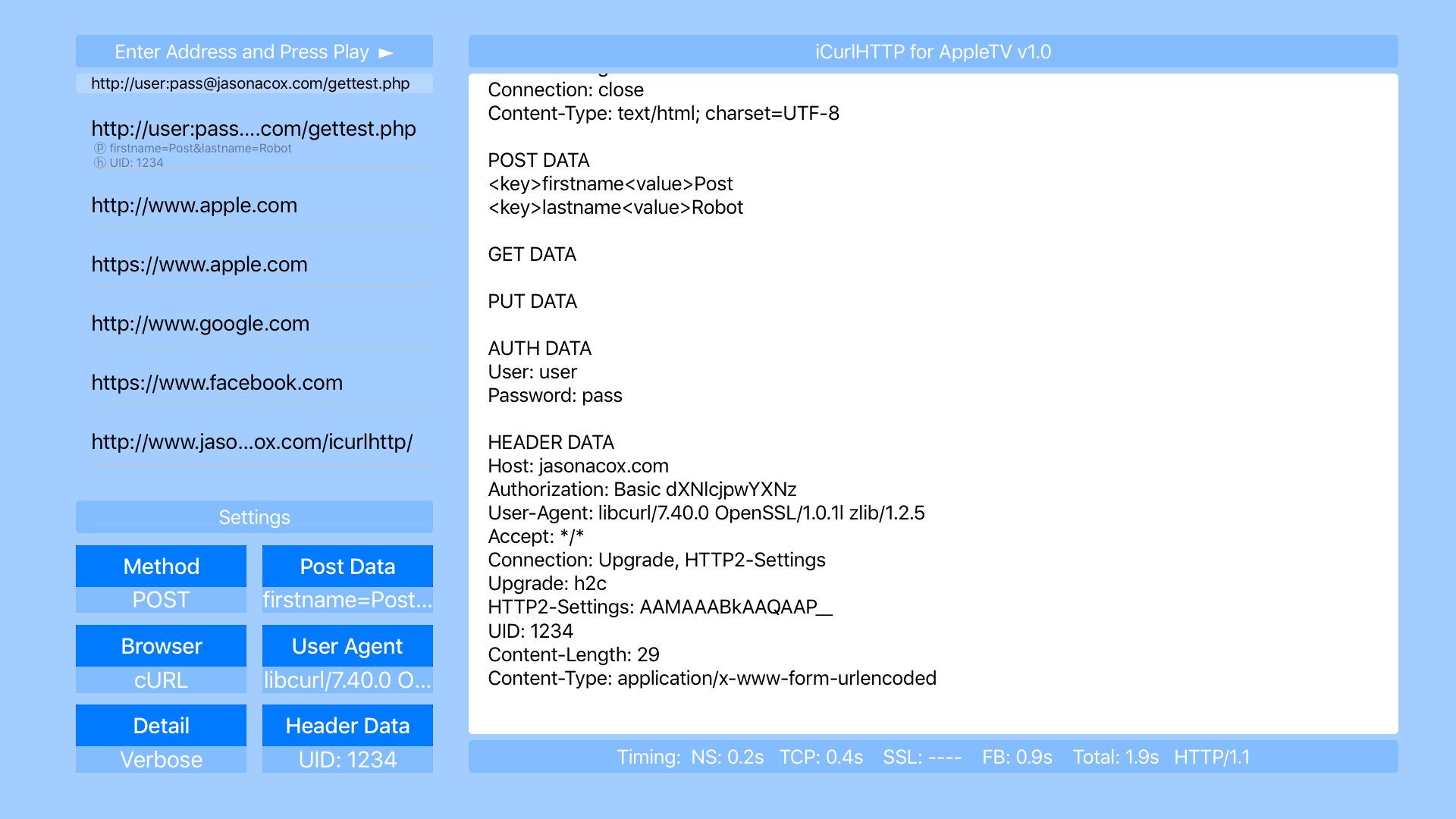 iCurlHTTP AppleTV screenshot 3