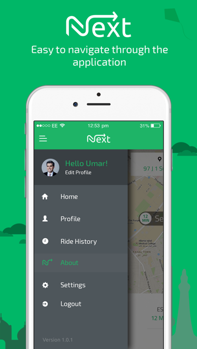 Screenshot #1 pour NEXT - Book a ride in few taps