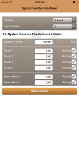 Systemwetten Rechner der Wettbasis screenshot