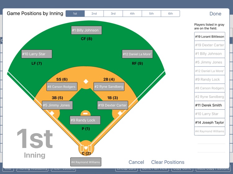 Baseball/Softball Game Planner