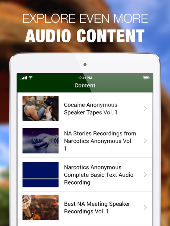 Cocaine Anonymous CA Speakers iPad screenshot 4 - Health & Fitness app