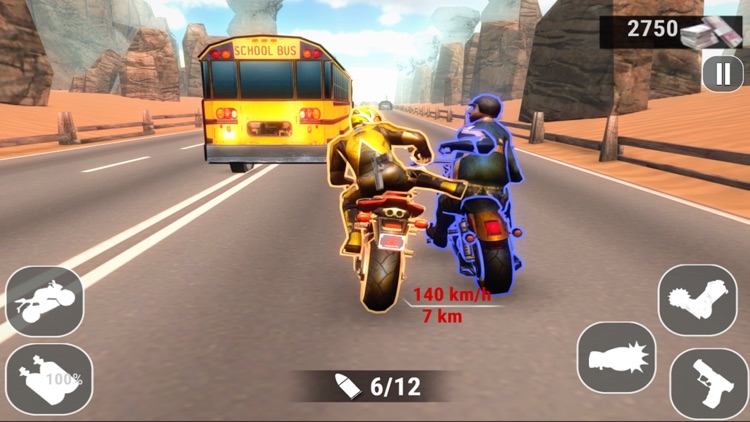 3D Madness Bike Racing: Highway free action with gun, kick, punch