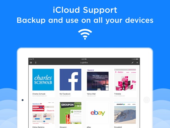 Password & Keychain Secured Manager - LoginBox iPad screenshot 5 - Productivity app