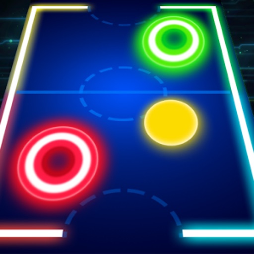 Glow Air Hockey : 2Players Free game mobile HD iOS App