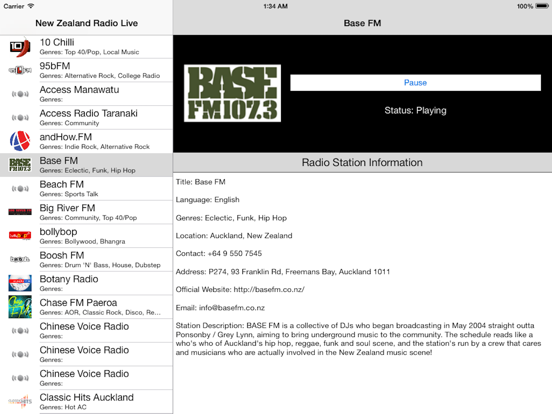 New Zealand Radio Live iPad screenshot