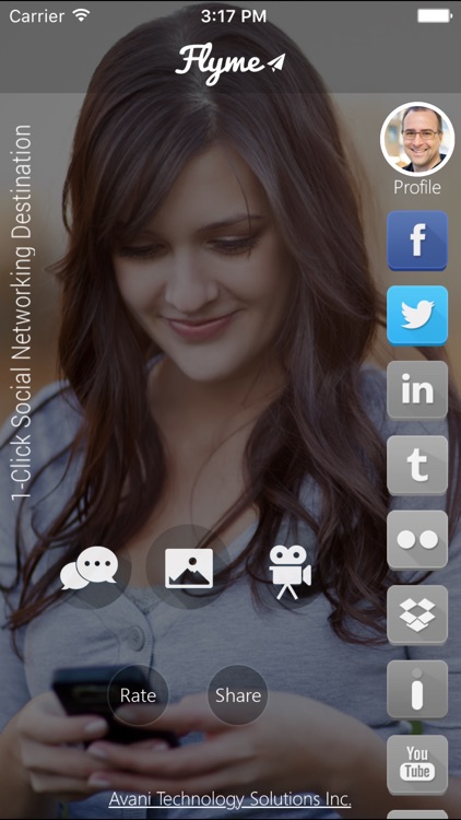 FlyMe 1- Click Social Networking Destination