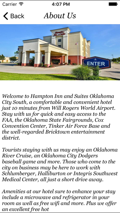 Hampton Inn & Suites Oklahoma City South app screenshot