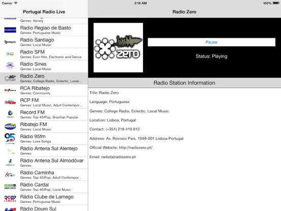 Screenshot #4 pour Portugal Radio Live Player (Portuguese / português / língua portuguesa)
