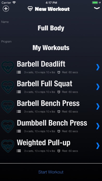 The Workout List screenshot 2