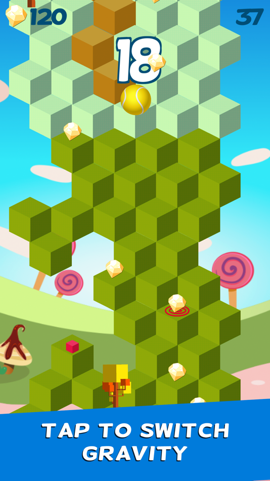 #1. Cube Skip Ball Games - Reach up high in the sky play this endless blocks stacking free (iOS) 由: pisan kemthong