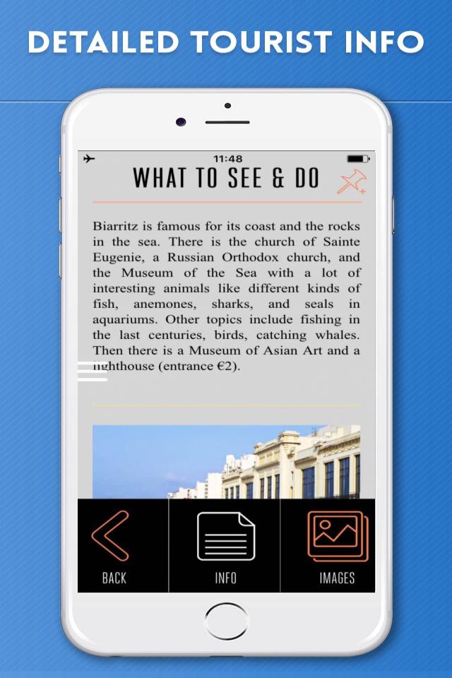 Biarritz Travel Guide with Offline City Street Map screenshot 3