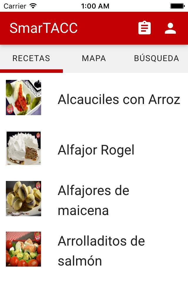 SmarTACC - Comidas sin gluten screenshot 2