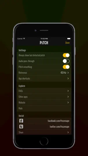 Captura de pantalla de Pitch - Chromatic Tuner en iPhone 4